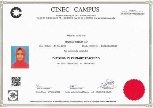 Tutor Certificate