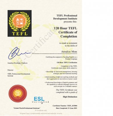 Tutor Certificate